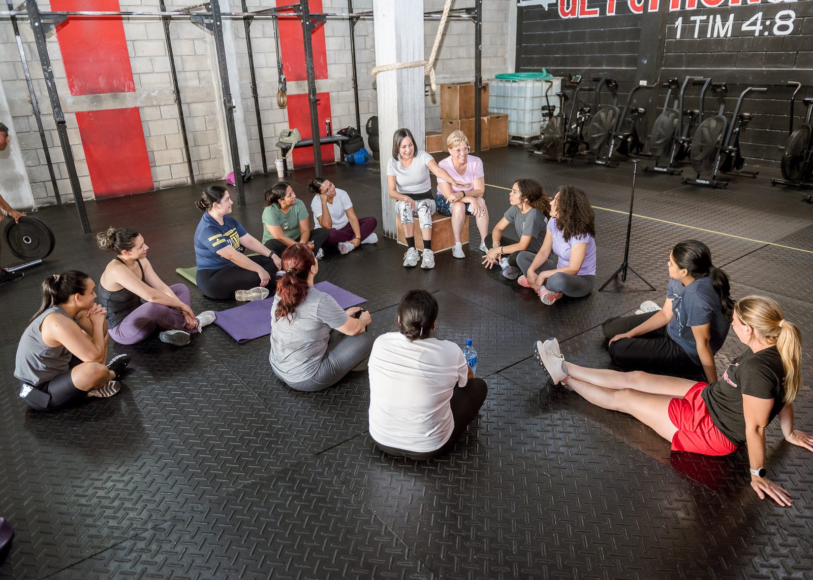 Athletes gathered for a Get Strong Saturdays workout and devotional